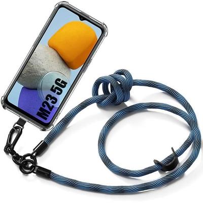 Case with Lanyard - Samsung - Galaxy M23 5G - Shockproof Protection - Sturdy Lanyard - Blue