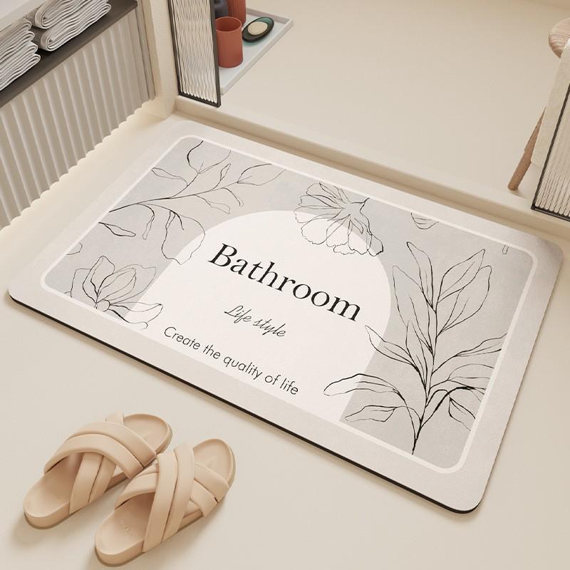 Soft Diatom Mud Quick-Dry Absorbent Bathroom Mat - Non-Slip Foot Pad for Doorways and Toilets
