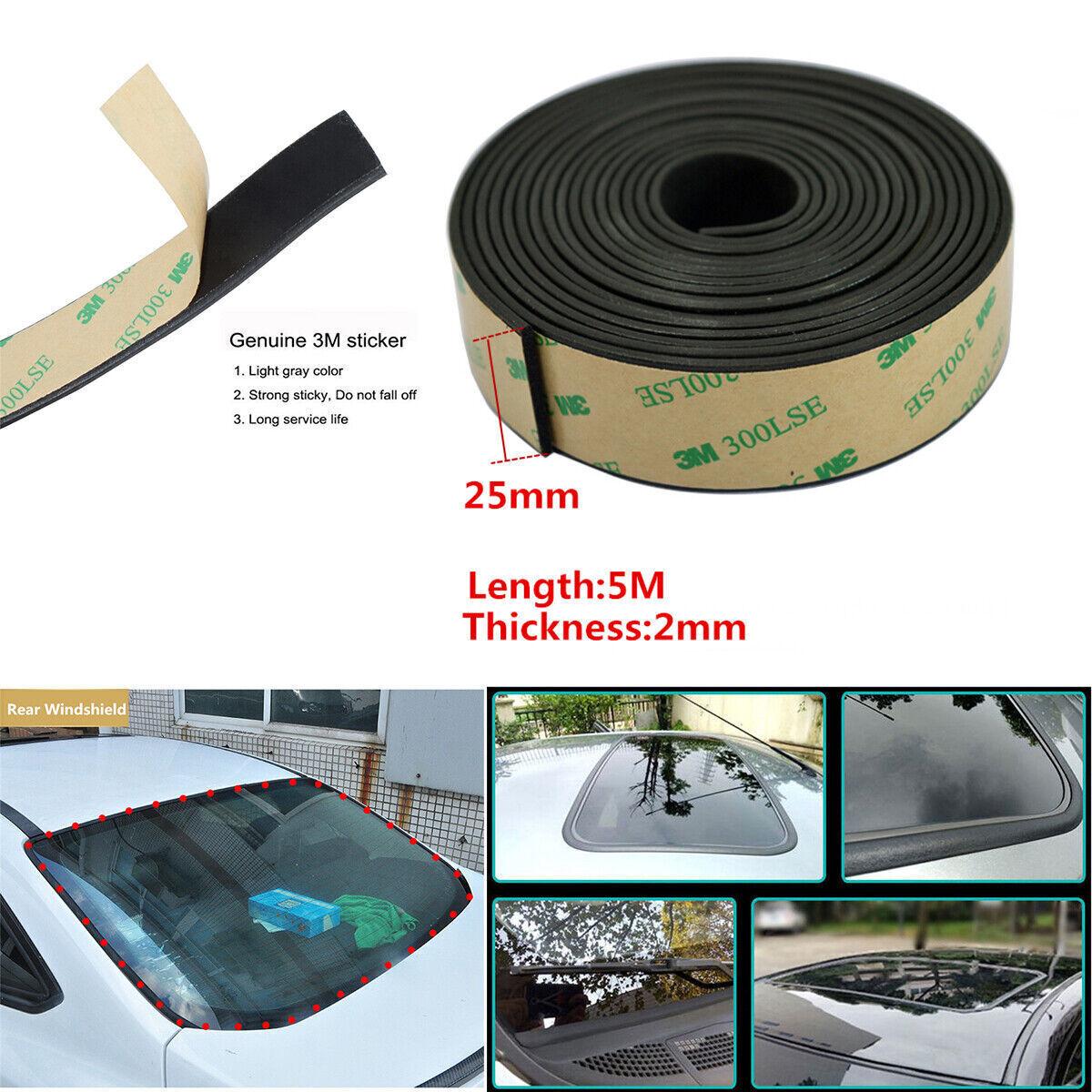 5M 25mm Car Windshield Sunroof Triangular Window Seal Strip Trim Sound-ulated