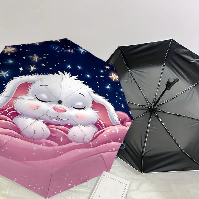 1PC Sleeping Bunny Umbrella-8-Rib Reinforced Portable Folding Travel Suitable for All Seasons Outdoor Daily Use  -J0321