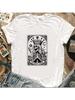 Das Drama Queen Bedrucktes T-Shirt Wounisex's Lustiges O-Ausschnitt Vintage Oberteil Bedruckter Lässiger Stil Bedrucktes Kurzarm Tarot Marke T-Shirt.