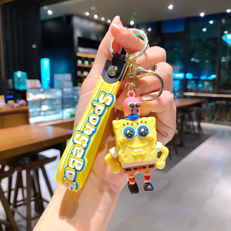 Cartoon Spongebob Squarepants Keychain Cute Patrick Star Couple Bag Pendant Car Keychain Accessories Small Gifts Single pack