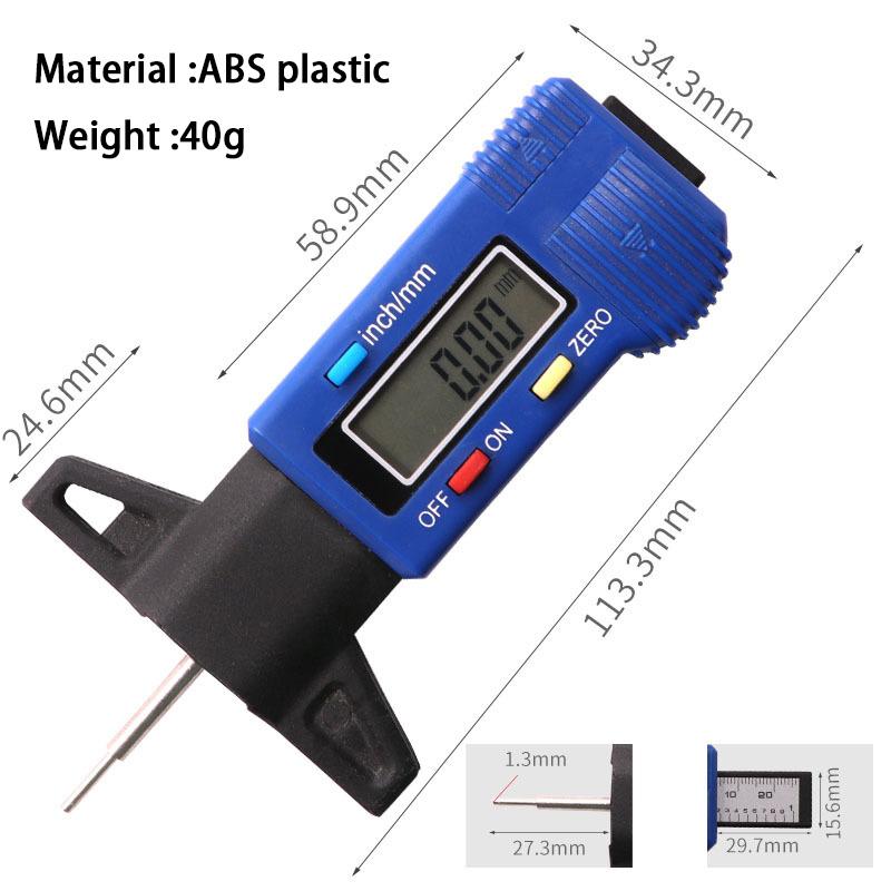 Digital Car Tyre/Tire Tread Depth Gauge Measuring Tool Auto Tire Wear Detection Monitoring Depth Caliper Thickness Gauges New