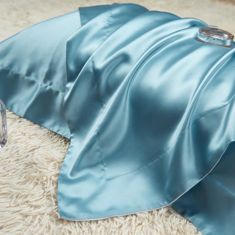 

Двусторонняя наволочка из тутового шелка сатина - однотонная 48X74cm - Single