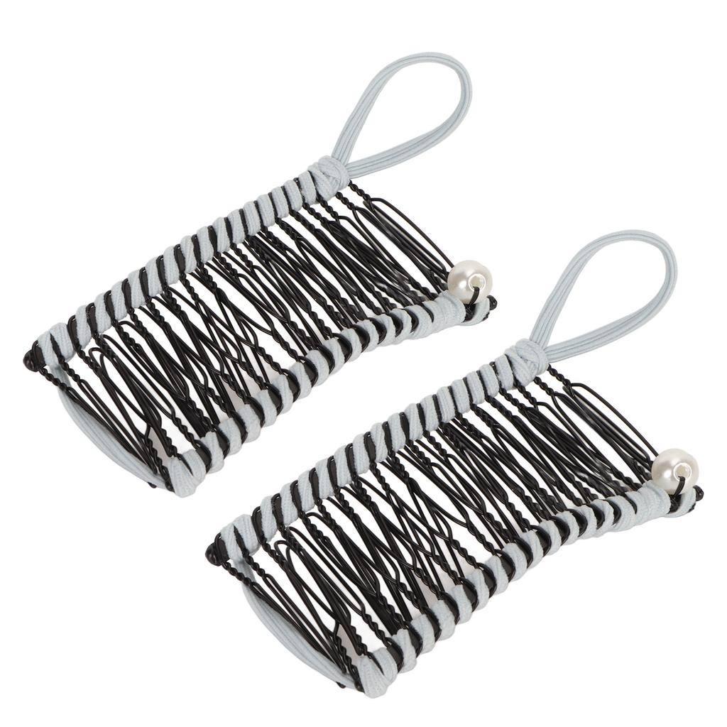 2pcs Banana Hair Clips Fashionable Stretchy Vintage Clincher Comb Tool for Women Thick Wavy Curly Hair