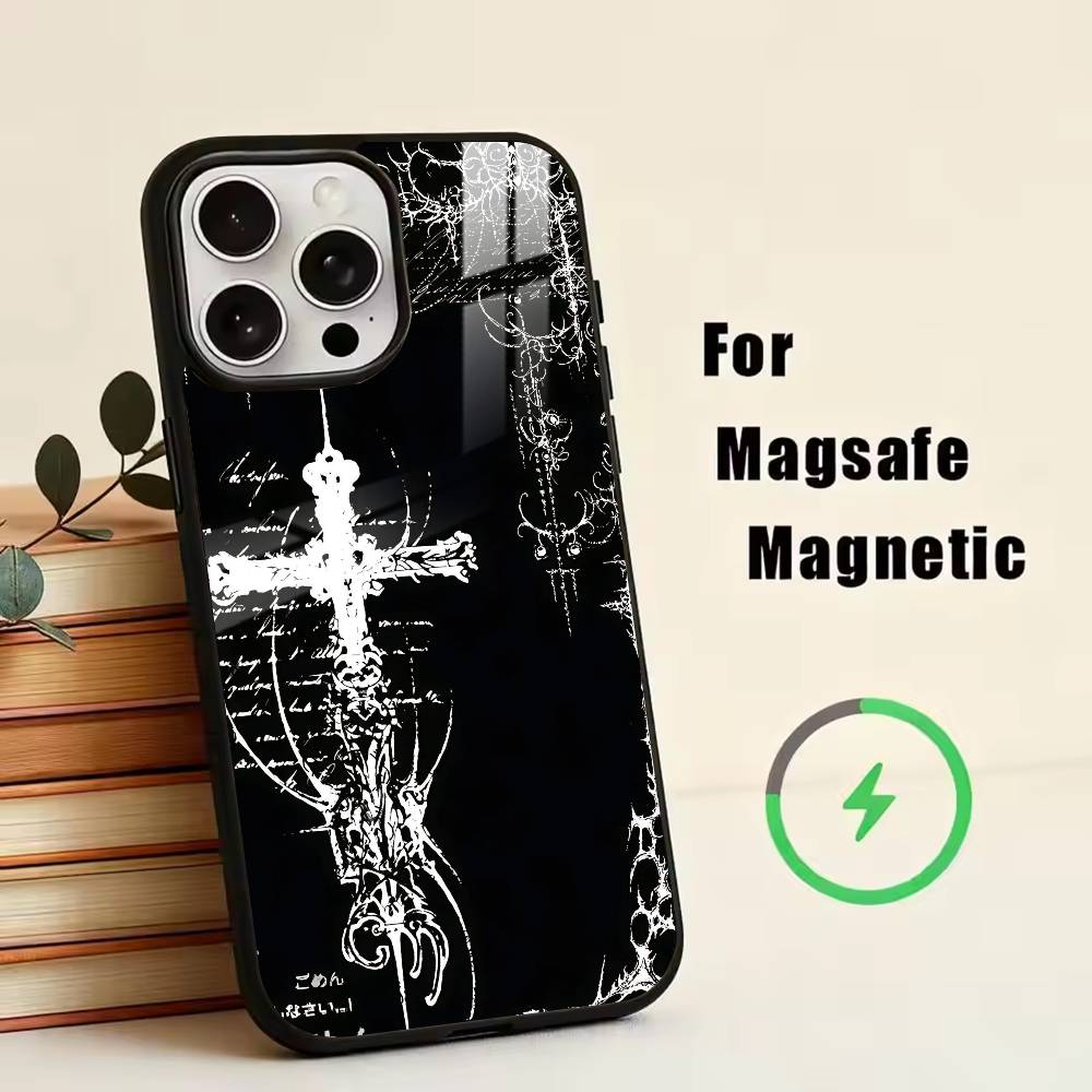 Cyber Sigil Cross   Phone Case For iPhone17,16,15,14,13,12,11 Plus,Pro Magnetic For Magsafe Wireless Charging