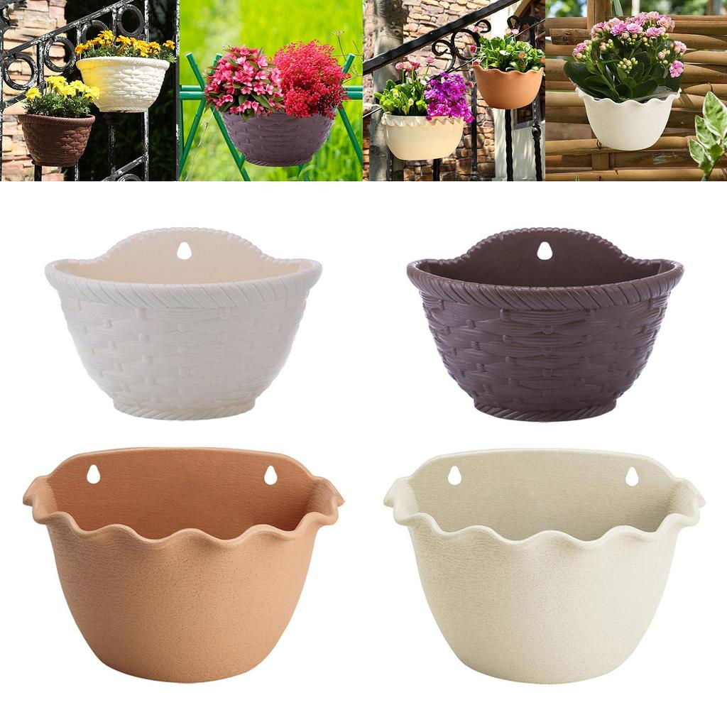 Hanging Flower Pot Detachable Hook Self Watering Hanging Fence Planter for Yard Railing Small Plants Fence Home Decoration