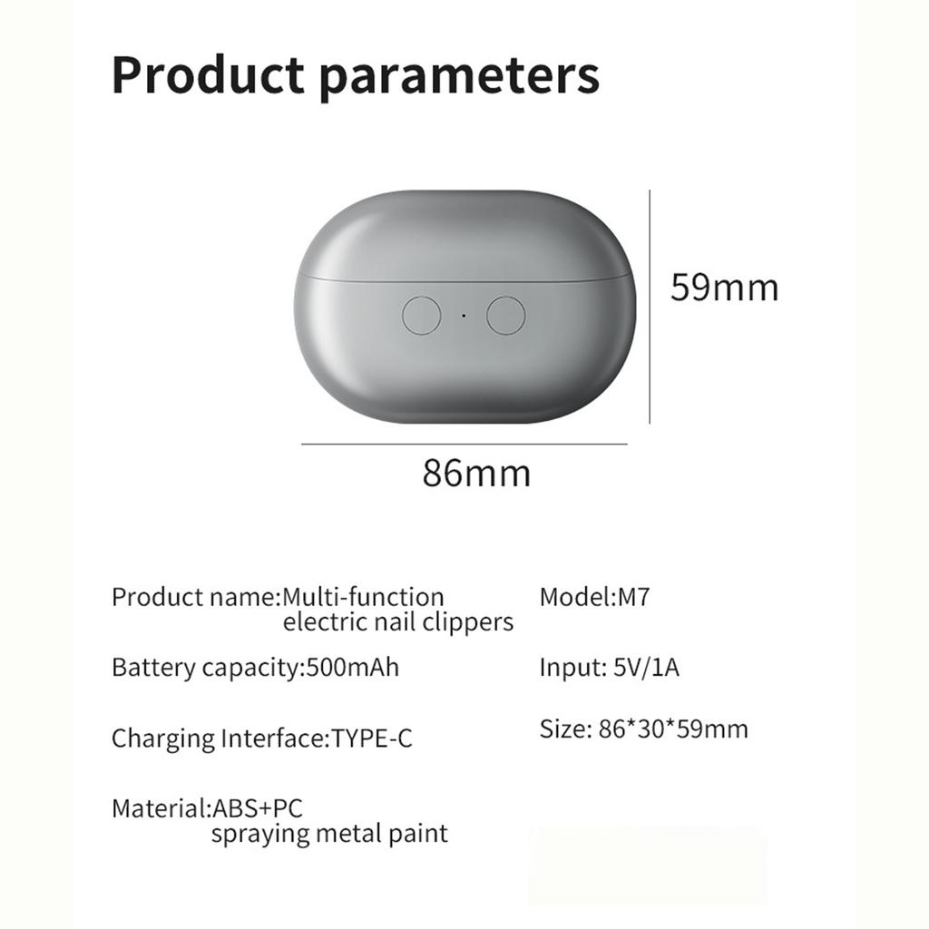 Automatic Manicure Nail Trimmer 2 In 1 Electric Nail Polisher Type-C Charging Safety Nail Clipper for Adult Senior