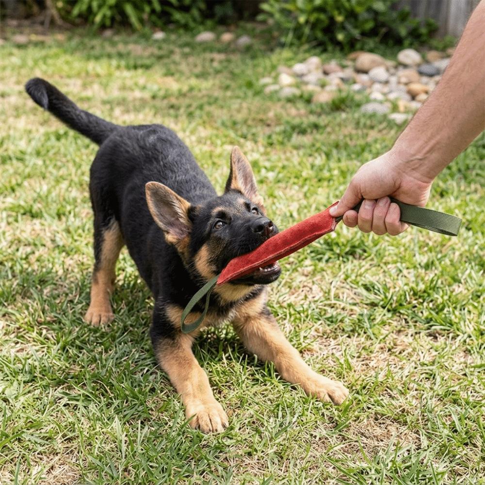 Cowhide Material Dog Bite Stick Sturdy Texture Dog Fetch Toy Canine Training Gear Interactive Play