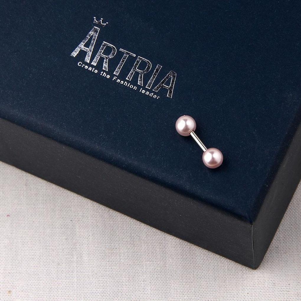 ARTRIA Women's Pink Pearl 5mm Daily Point Piercing ATPPCSC0040PK