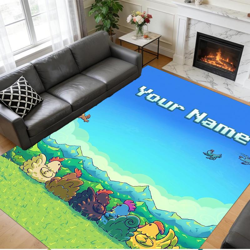 Crystal Velvet Rug Custom Name Text, Soft Non Slip Floor Mat Home DecorStardew Valley