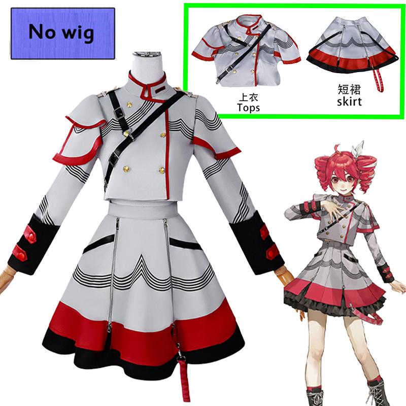 Jeu Chanteuse Virtuelle Kasane Teto Costume de Cosplay Vtuber Kasane Teto Uniforme Rose Perruque Rouge Ensemble Complet Fête Masquée Carnaval Costumes