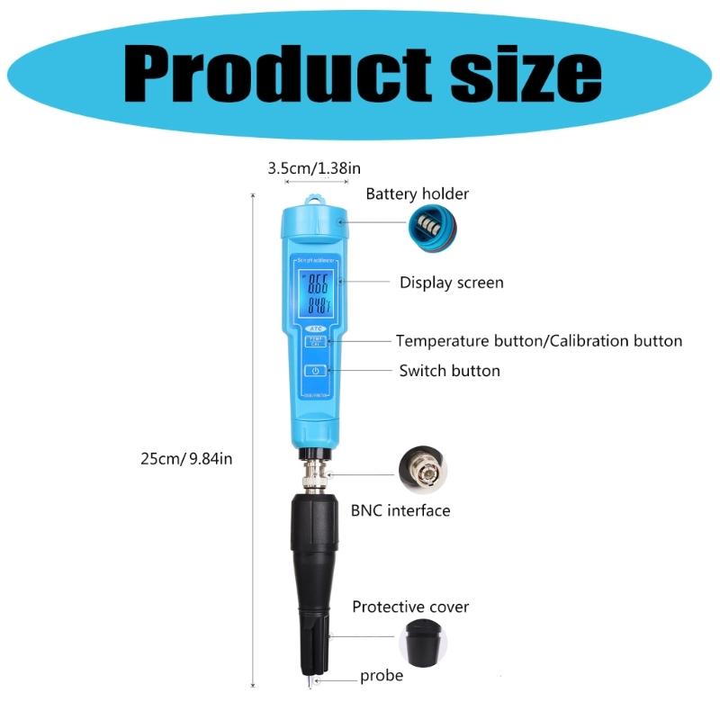Tester Pen Multifunction Digital Water Temperature Tester with Temperature Compensation 0-14 Measurement Ranges