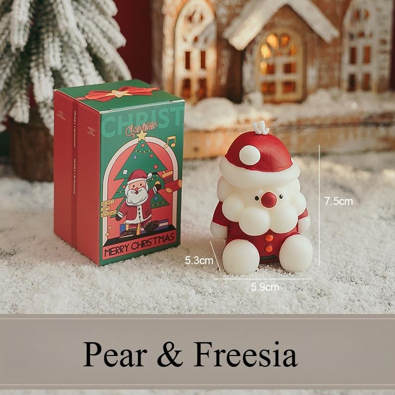 Y Santa Claus Scented Candle Handmade Pear & Freesia Fragrance Atmosphere Candle Simulation Modeling Christmas Gift Home Decor