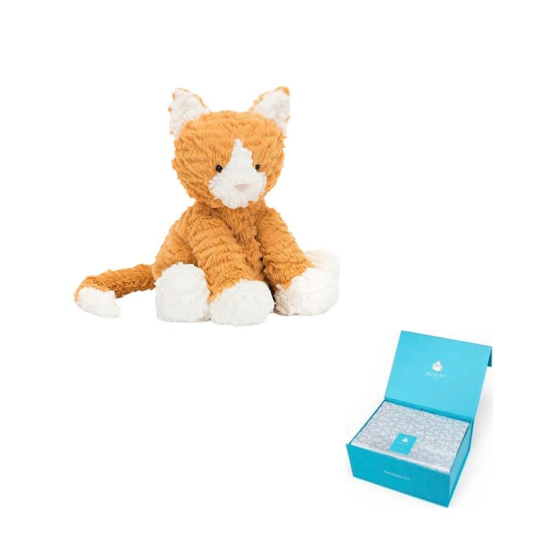 JELLYCAT Wavy Fur Series Ginger Kitten Cute Doll Plush Doll 23cm Tall