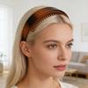 Hair Hoop Extra Wide Thick Headband with Non-slip Teeth Vintage Style Strong Grip Hairband Office Hair Accessory