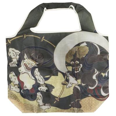 Onishi Masaru Ripple Öko-Tasche H34 x Boden gefaltet H15 x „Fujin Raijin“ [Taschengröße ca.. B44cm, Tiefe ca.. 13cm, Größe ca.. 18,5 cm, EB12-A03]