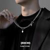 Square Cross Necklace For Men Women Double Layered Titanium Steel Simple Collar Chain Luxury Design  Unisex Accessories