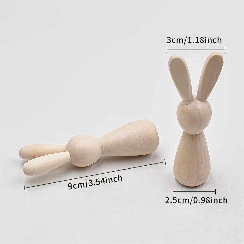 

2/5pcs Easter Wooden Bunny Unfinished Wooden Bunny Shape Crafts for Easter Home Decor Classroom DIY Art Crafts