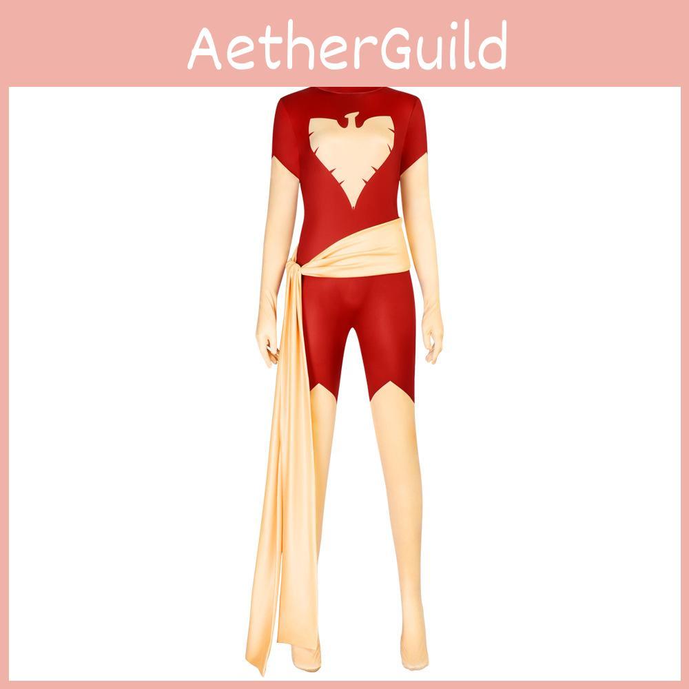Phoenix X-men Cosplay Jumpsuit mit Stretchstoff für Halloween-Kostüm