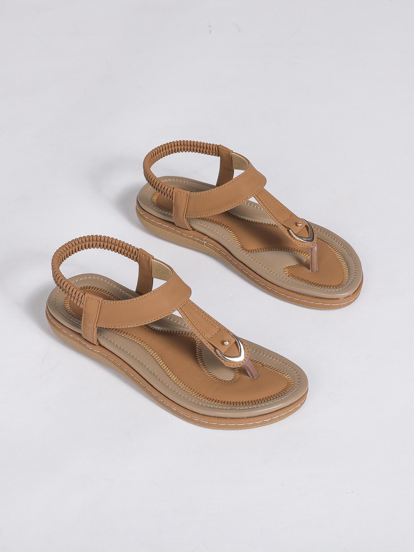 

Summer 2025 Soft Sole Flat Beach Sandals - Bohemian Style, Plus Size for Women 42