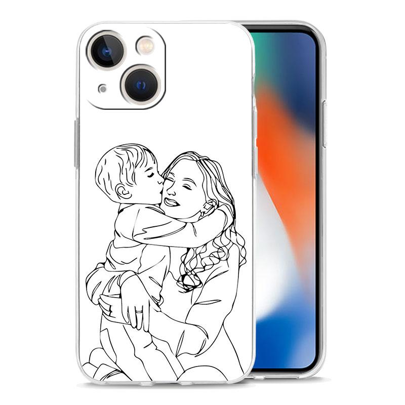 Phone Case For iPhone 15 14 13 12 Mini 11 Pro Max XS X XR 7 8 Plus Clear Shockproof Silicone TPU Cover Baby Girl Mom Family