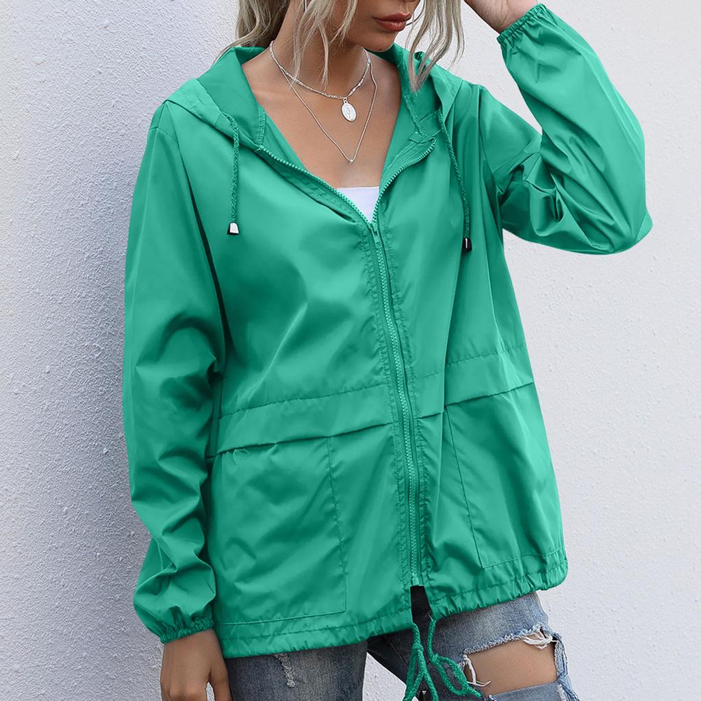 Women's Fashion Casual Solid Color Waterproof Outdoor Hiking Short Jacket