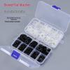 White and Black PA66 Nylon Flat Washer Set - Waterproof, Boxed, Sizes M2-M12