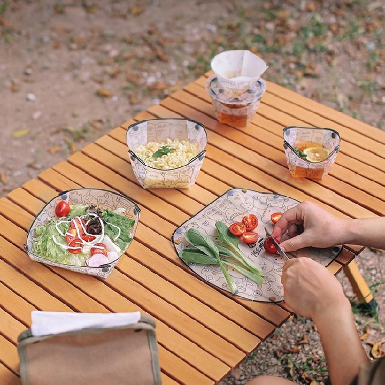 Lightweight Folding Bowl Plate Cup Filter Portable Plastic Picnic Tableware