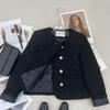 Inner Double Row Button Short Jacket Autumn Winter Elegant Lady Fashion