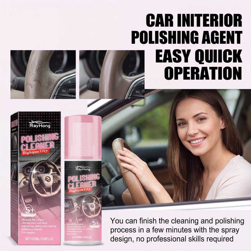 Auto Interior Polish Car Shine Cleaner Interior Detailer Spray Protective Color Fading Repair Automobile Care Detailing Spray For Leather Vinyl