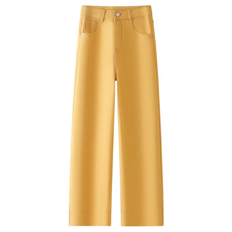 

Women s Ginger Yellow Slim-Fit Straight-Leg Jeans - 2025 Spring & Autumn Fashion S