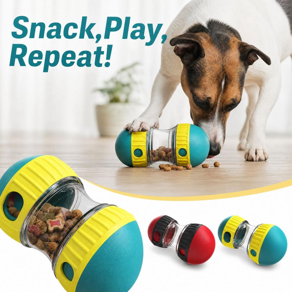 Pet Slow Feeder Toy for Dogs, Interactive Puzzle Dispensing Enrichment for Small and Medium Breeds