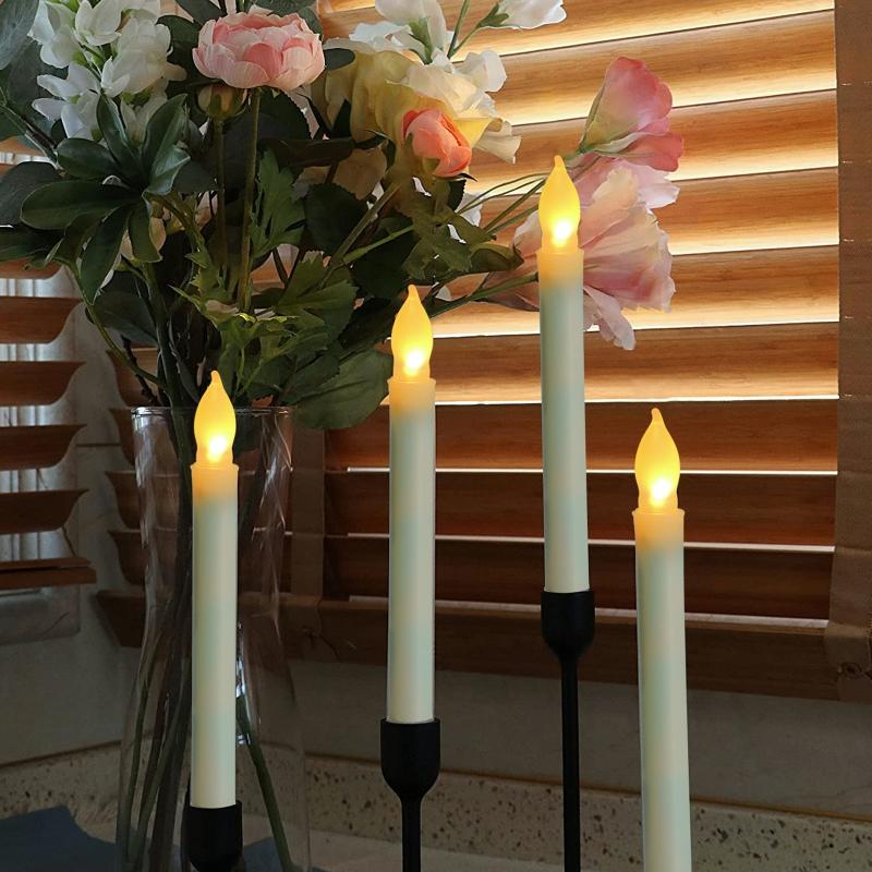 Electric Led Candle 12pcs/set Flameless Decorative Light Ornament Crafts for Christmas Wedding Birthday Party Decor