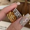 Light Luxury Minimalist Style Ring Twist Wide Version Narrow Version Set Ring Stacked Wearing Daily Commuting Retro Versatile Design Index Finger Ring