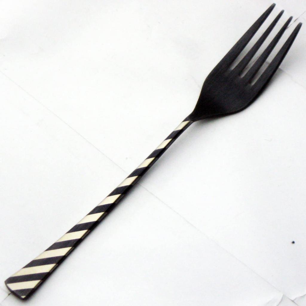 Nagao Dinner Fork Stainless Steel Black Oxide Laser Processed Made In Japan -Black- 18.5cm 18-8