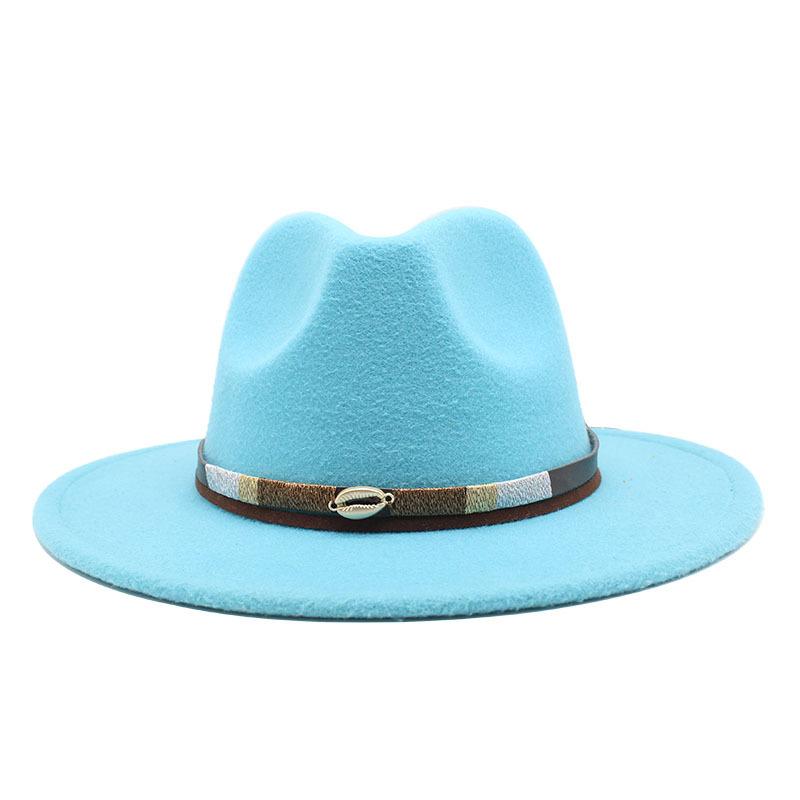 Spring Simple Casual Warm Woolen Top Hat Versatile British Belt Jazz Hat Men'S Hat