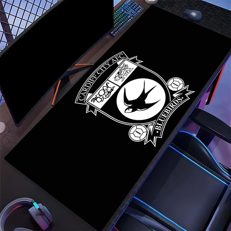 Cardiff City F.C Print Cushion Non-slip Laptop Tablet Big Mousepad XXL Mat Mini PC Playmat With Lock Edge