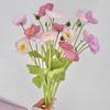 Artificial Flower 4 Head Realistic Fake Silk Flower with Long Stem Home Office Wedding Party Faux Flower Decoration
