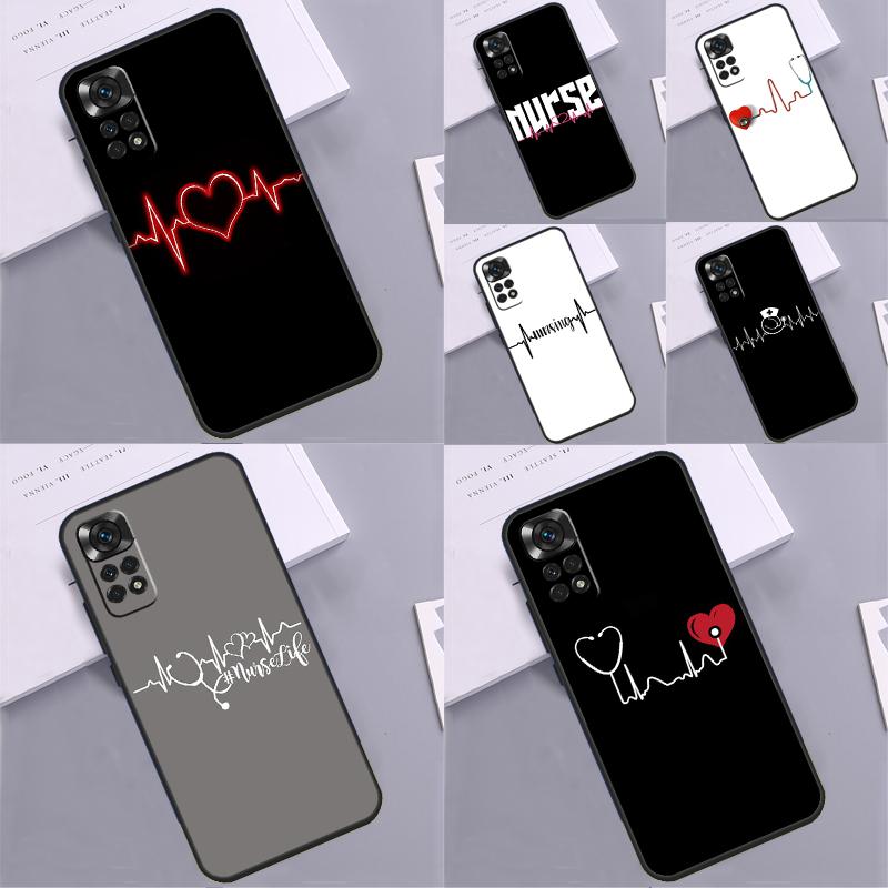 Nurse Heartbeat Case For Xiaomi Redmi Note 14 Pro 9 10 11 12 13 Pro 10S 11S 12S Redmi 13C 10C 12C 14C Coque