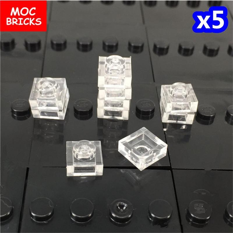 50pcs/lot MOC Bricks Transparent Clear Plate Block 1x1 1x2 1x4 1x6 02426 4070 Educational Building Blocks Kids Toys