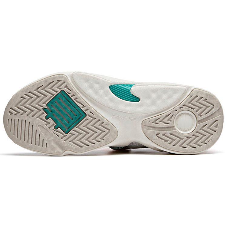 Anta Bastard Cushioning Slip Resistant Abrasion Resistant Breathable Low Top Chunky Sneakers Men's White Green Orange 112028085-4