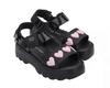 Zapatos de Gel Melissa para Mujer en Forma de Corazón Negros y Rosas para Verano