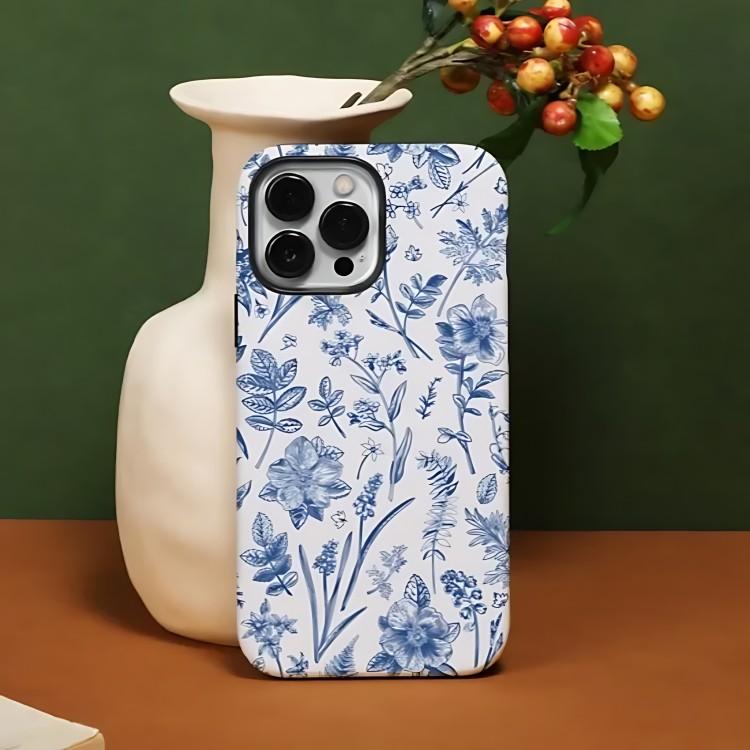 

Винтажный Чехол для Телефона с Ручной Росписью Цветов для iPhone 17 17e 16e 16 15 14 13 12 11 X XS XR 7 8 Air Pro Max Plus Двухслойный Чехол iPhone 11