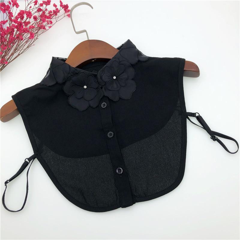 

Женские рубашки универсальны, модны, вышивка водорастворимая, воротник-стойка на половину тела, аксессуары для одежды, аксессуары чёрный