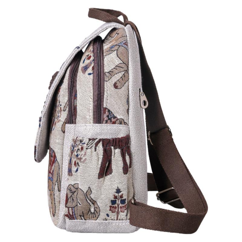 Nationaler Trend und ethnischer Stil Rucksack, Retro künstlerische Reisetasche, Großvolumig, Leichter und verschleißfester Rucksack