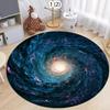 Cosmic Spiral Galaxy Round Area Rug Nebula Star Pattern Non-Slip Carpet for Living Room Bedroom Space Lover Home Decoration