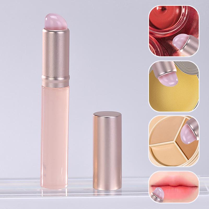 

Мягкая силиконовая кисть для губ, скошенная кисть для макияжа консилера, инструмент, портативная кисть для помады с круглой головкой, как кончики пальцев, кисть для консилера