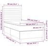 Box Spring Bed with Mattress Dark Gray 90 x 190 cm Fabric