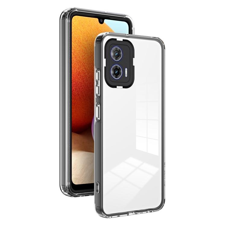 

Для Motorola Moto G73 3 в 1 Прозрачный ТПУ Цветная ПК Рамка Чехол для телефона For Motorola Moto G73 чёрный